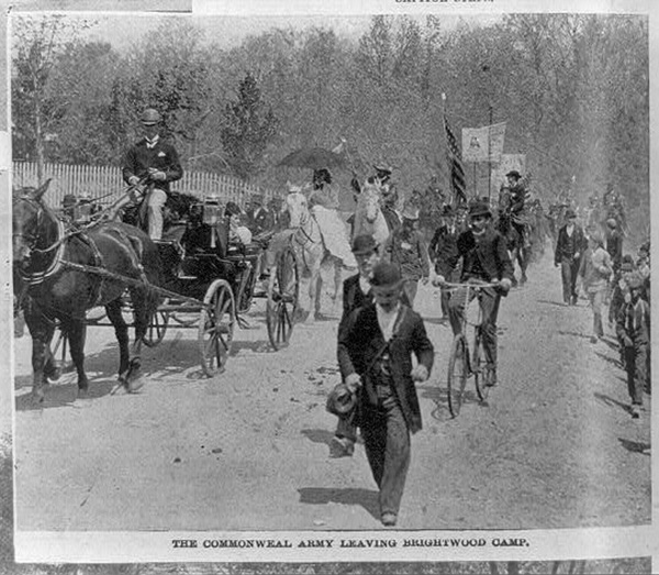 Photo: Coxey at the Capitol. The Commonweal Army leaving Brightwood Camp